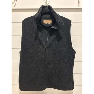 Bear Ridge Outfitters Wool Blend Full Zip Vest Charcoal Gray Made in USA Sz L